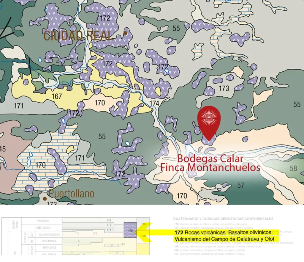 Mapa Volcánico entorno viñedos Bodegas Calar
